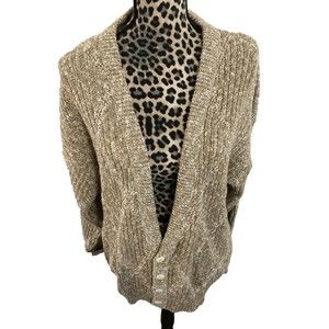 christian dior sweater women M Cotton Beige Tan Preppy Cabincore Knit Argyle